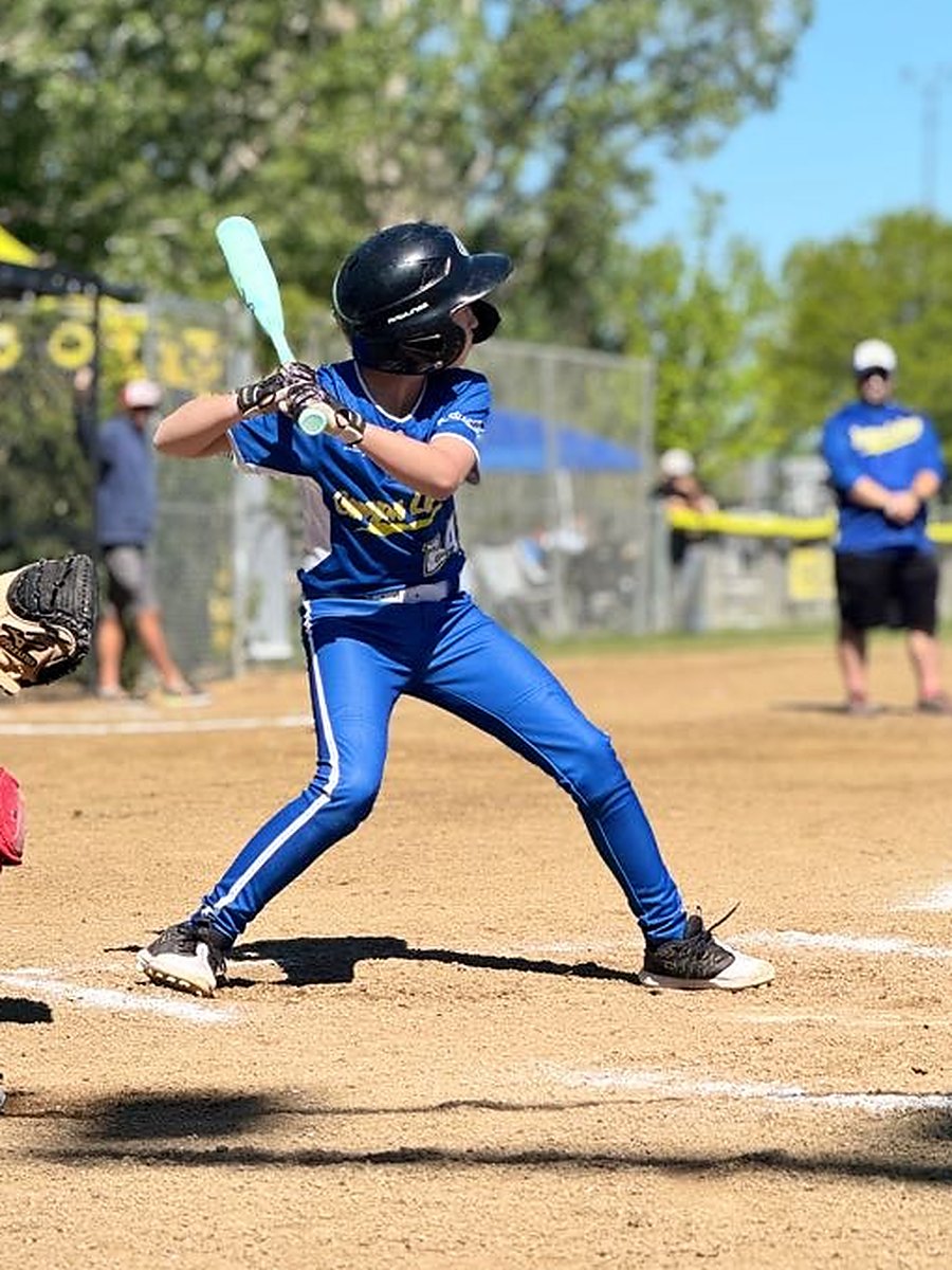 A Canyon Lakers hitter set in the batter's box