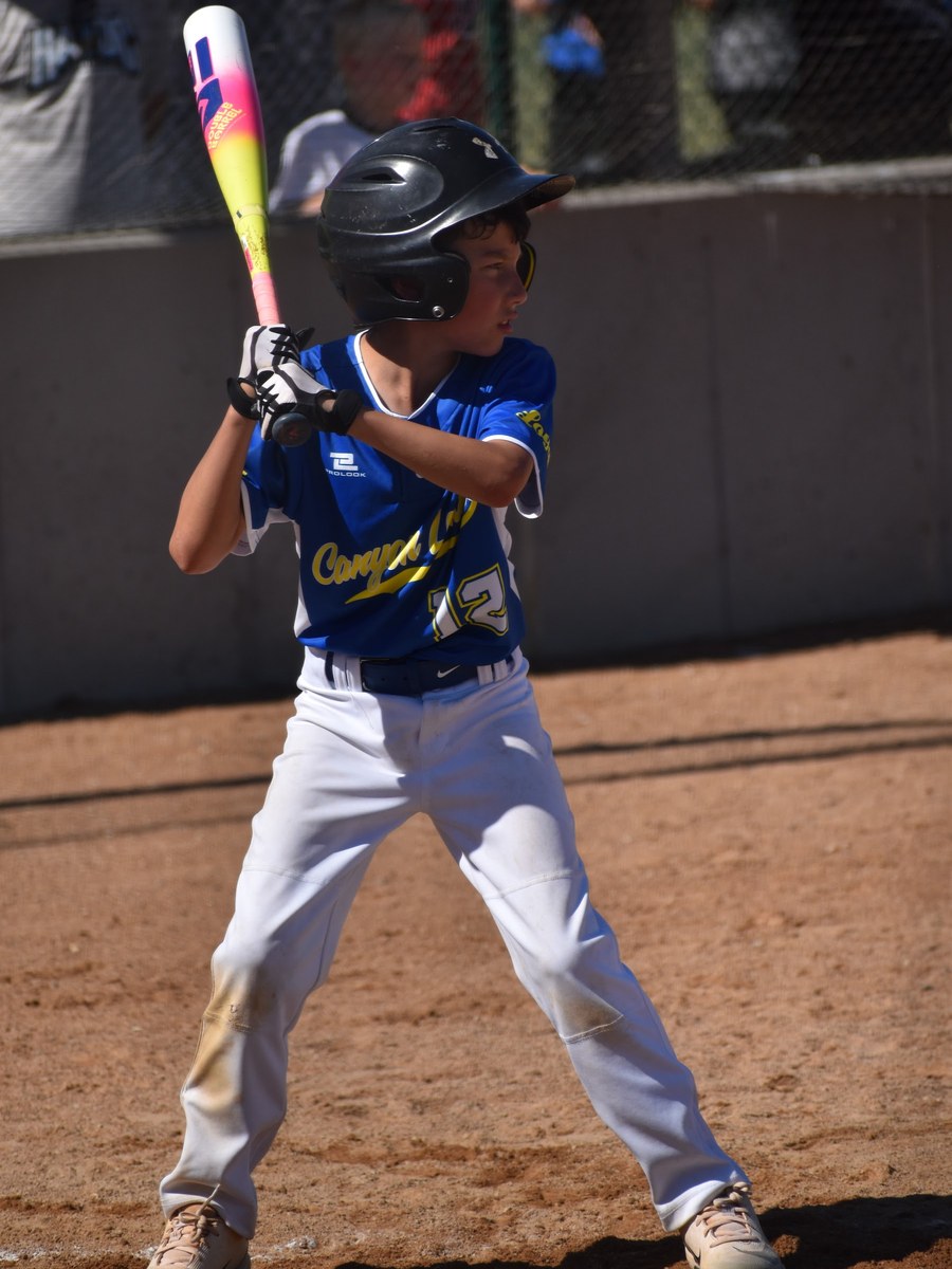 A Canyon Lakers hitter loaded up in the batter's box